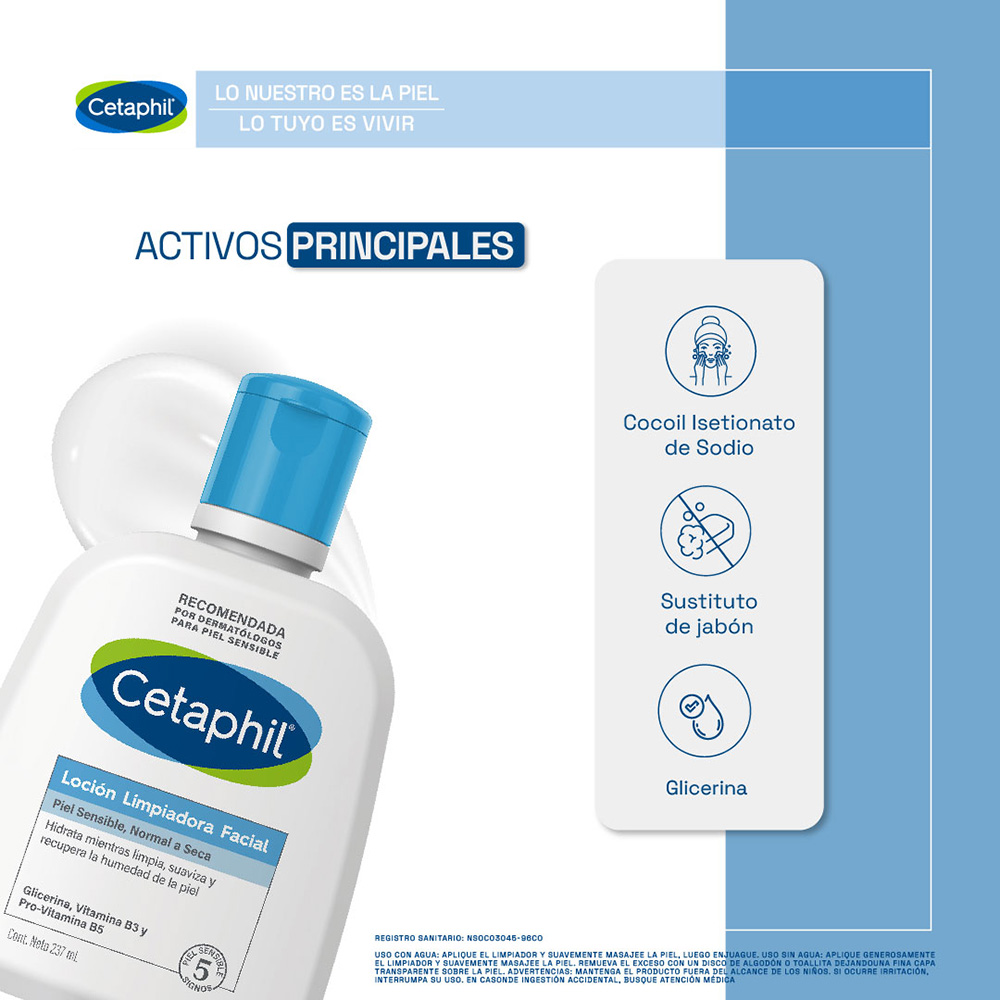 CETAPHIL LIMPIADOR PIEL SENSIBLE 237ML - Image 2