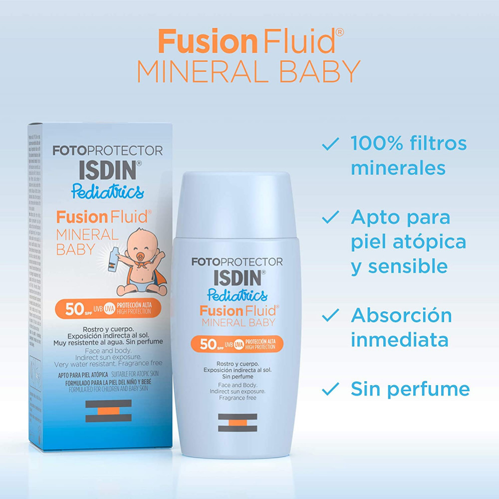 Fotoprotector ISDIN Fusion Fluid Mineral Baby Pediatrics SPF 50