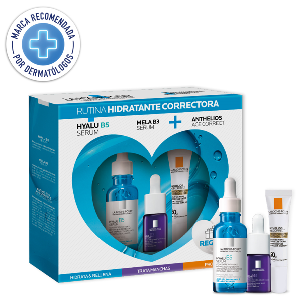 PACK HYALU B5 SERUM 30ML + 01 ANTHELIOS AGE CORRECT DE 15ML Y 01 MELA B3 SERUM DE 10ML LA ROCHE POSAY